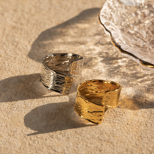 18K gold-plated adjustable ring